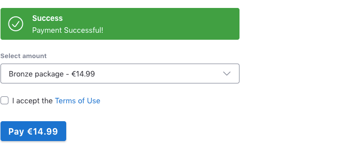 WP Full Pay - Checkout form payment success