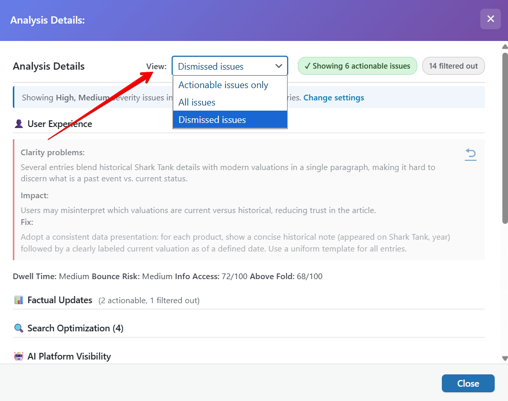 View preference switcher