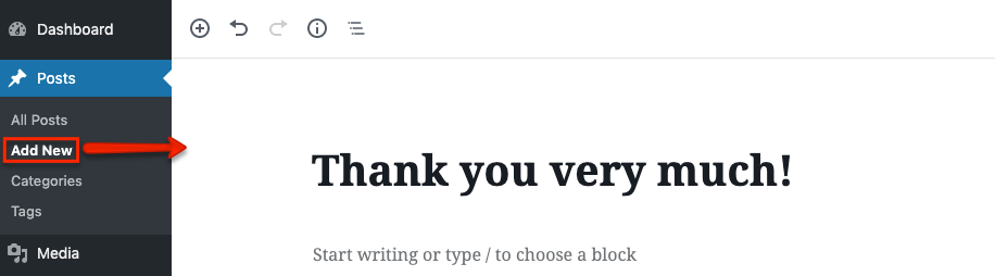 Add a Thank you post