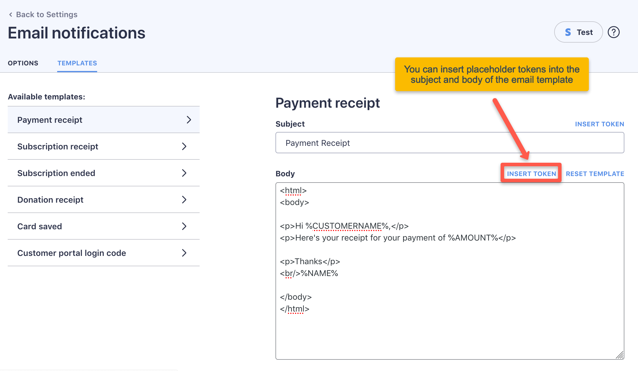 You can customize the plugin email templates on the 'Full Stripe / Settings / Email notifications / Templates' page in WP admin