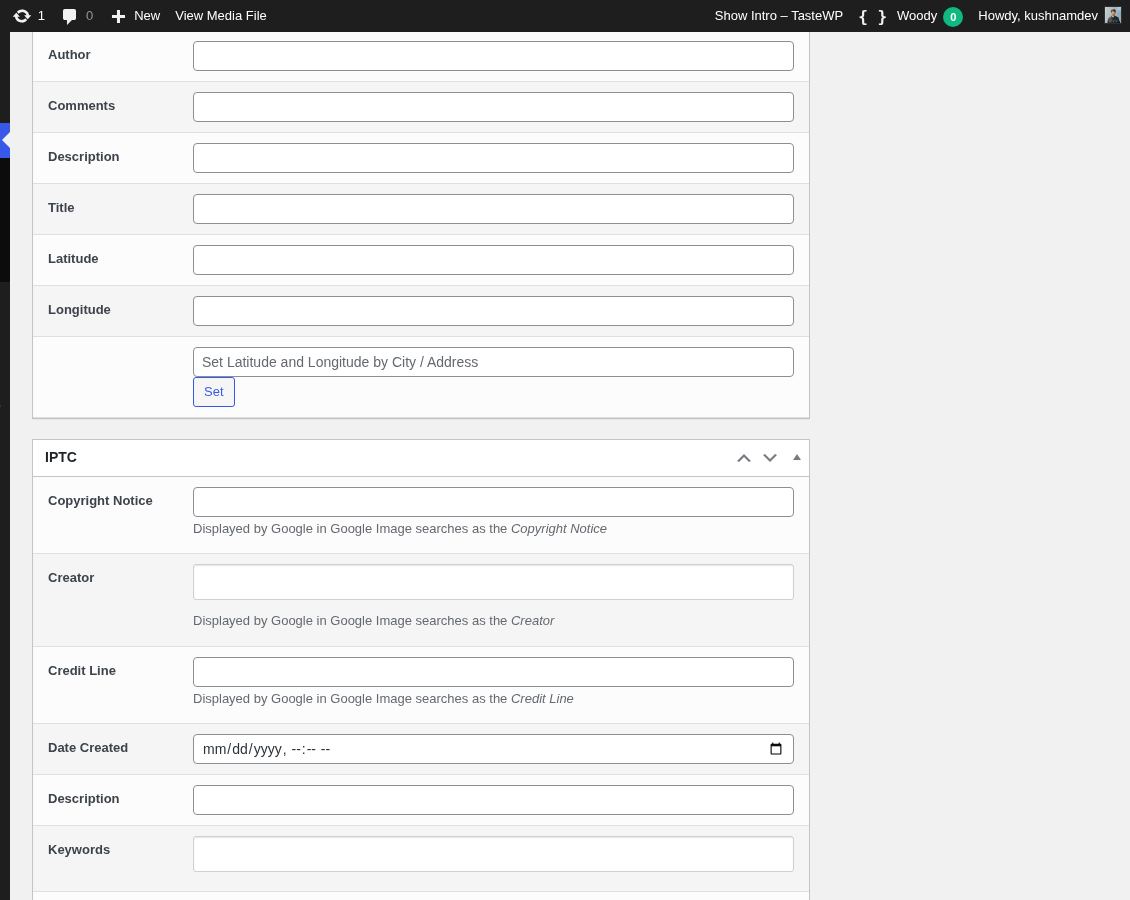 Media Library Organizer Pro: IPTC: Edit