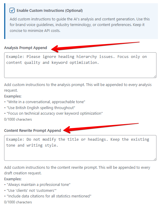 Add custom instructions
