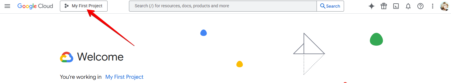 Project selector button