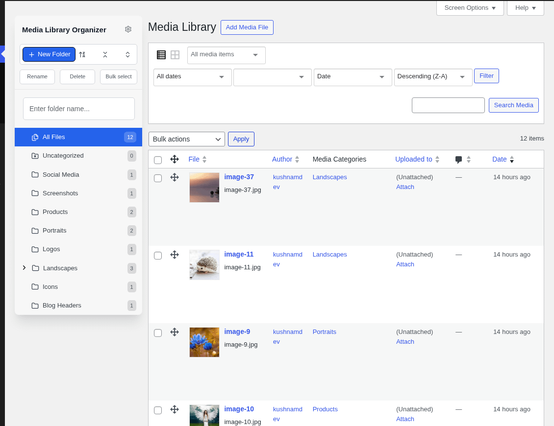 Auto Categorize: Bulk Actions List: Checkbox