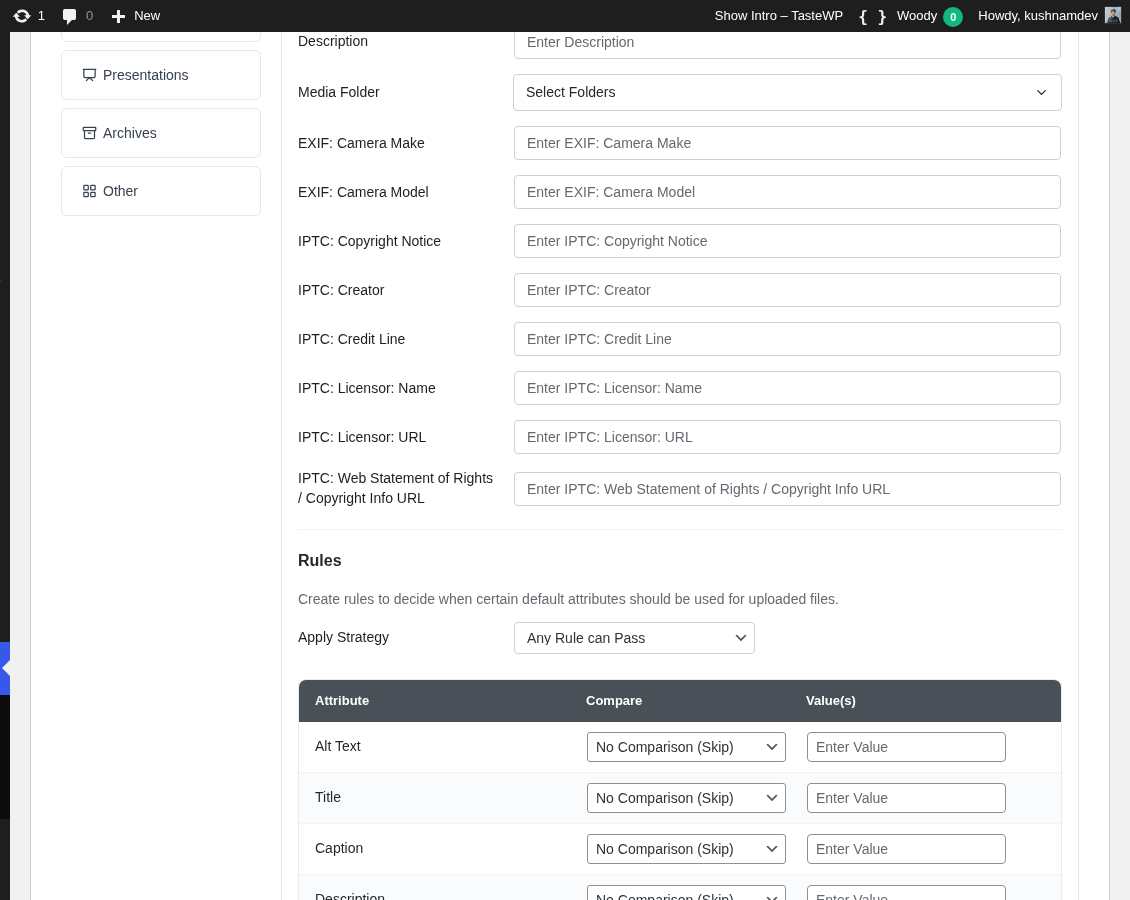 Media Library Organizer Pro: Defaults: IPTC