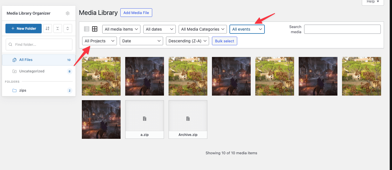 Media Library Organizer Pro: Taxonomy Manager: Filters: Output