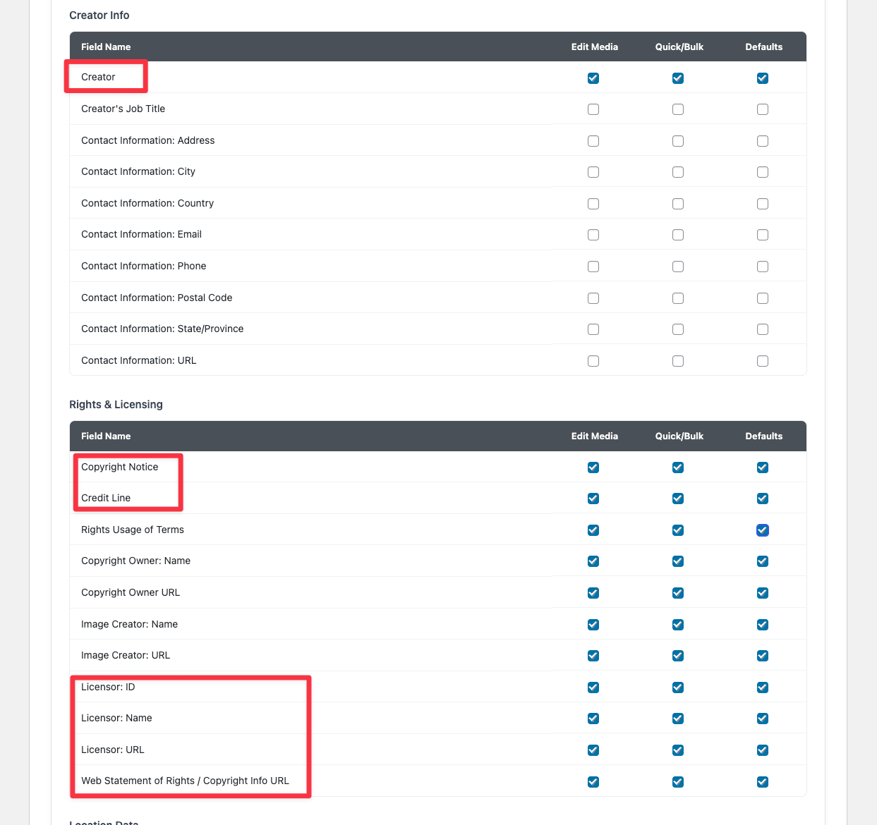Media Library Organizer Pro: IPTC: Google Image Licensing