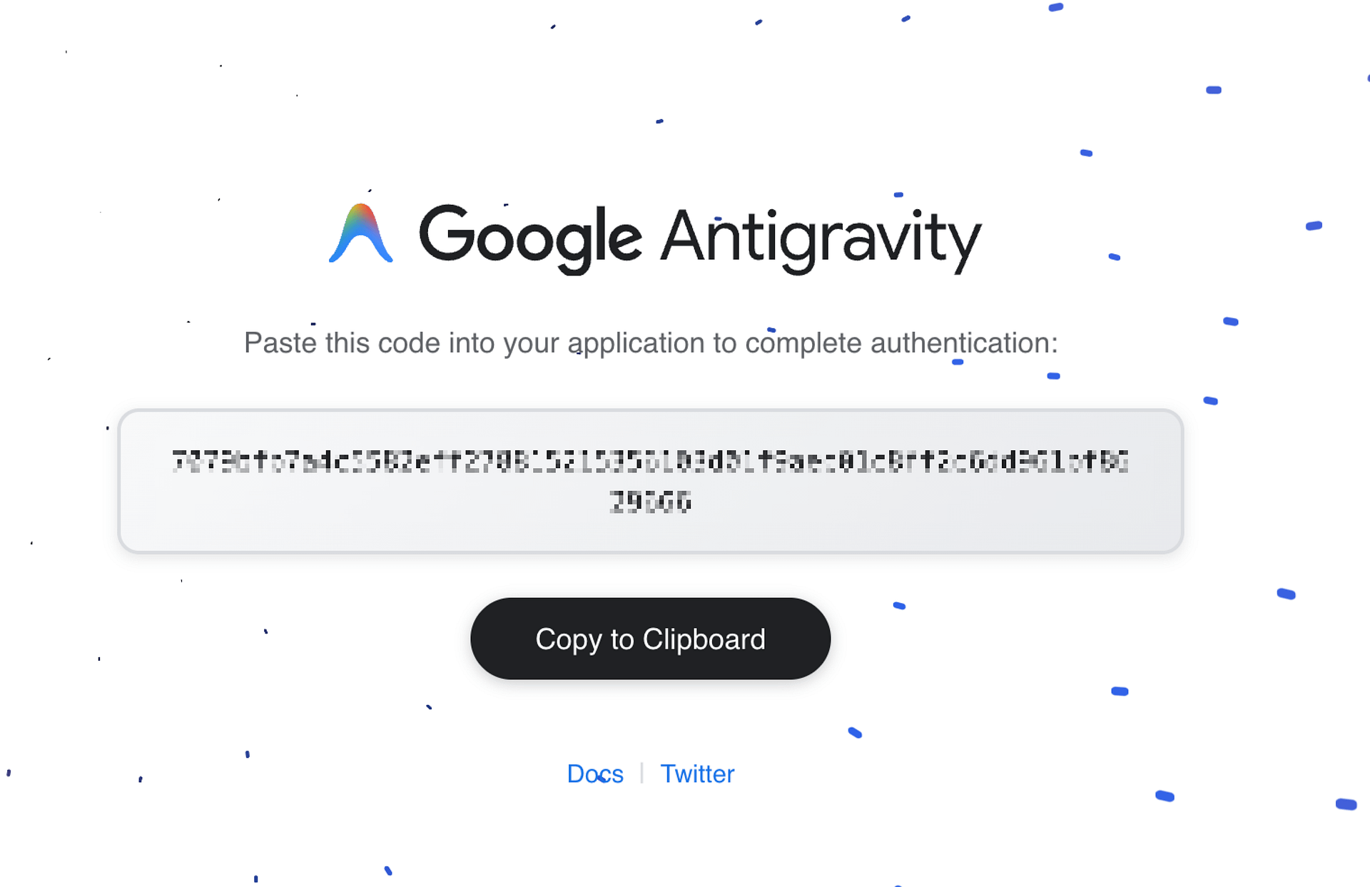 Antigravity's authorization prompt showing the code for the WordPress MCP server